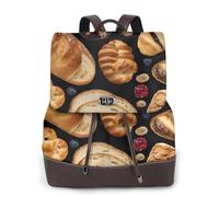 Sac à dos pour femme avec imprimé sandwichs au fromage, imperméable, antivol, léger, en cuir PU, sac à bandoulière en nylon, sac à dos d'école, sac à dos de voyage, Noir , Taille unique