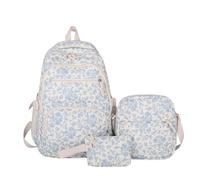 Sac à dos pour femme en polyester résistant avec motifs floraux et sangle réglable pour le quotidien, l'école, les voyages et les loisirs, sac à bandoulière pour femme et fille, Bleu (01)., taille