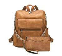 Sac à dos pour femme, imperméable, antivol, sac à dos de voyage convertible, sac à main, sac à main, sac à main, design convertible, Abricot jaune