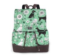 Sac à dos pour femme imprimé chèvre Frolic imperméable antivol léger PU cuir nylon sac à bandoulière sac à dos de voyage, Noir , Taille unique