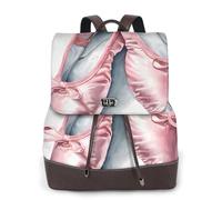 Sac à dos pour femme imprimé danseuse de ballet imperméable antivol léger PU mode cuir nylon sac à dos d'école sac à dos de voyage, Noir , Taille unique