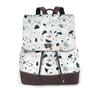 Sac à dos pour femme imprimé Parttern - Imperméable - Antivol - Léger - En cuir synthétique - En nylon - Pour l'école, les voyages, Noir , Taille unique