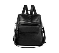 Sac à dos pour femme - Sac à dos en polyuréthane de grande capacité, élégant pampilles, poche de rangement zippée, design tendance pour le travail, l'école, l'université, les voyages, les affaires, le