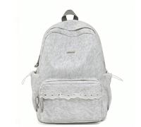 Sac à dos pour femmes avec bordure en dentelle, sac d'école esthétique mignon pour étudiantes, sac à dos léger et décontracté, essentiel pour la rentrée scolaire des étudiantes (pendentif non inclus) 