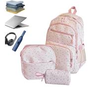 Sac à dos pour filles avec une trousse et un cartable imperméable léger | avec Sac de Gym pour Filles Étudiantes Sport Outdoor Pour activités de plein air comme la randonnée gym sports camping