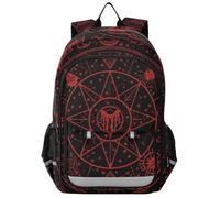 Sac à dos pour filles de 8 à 12 ans : sac à livres léger pour hommes de couleurs assorties - Gothique Rouge Noir Halloween Tarot Astrologie