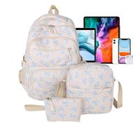 Sac À Dos Pour Filles - Organisateur Élégant À La Mode À Bowknot | Pack Léger De Grande Capacité Avec Compartiment Cosmétique Pour Les Enseignants Voyageant Touristes en Plein Air Business Airplane Na