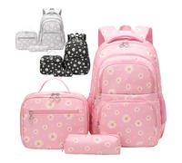 Sac À Dos Pour Filles, Utilisation Confortable, Noir/rose/gris, Ensemble De À Pour École Primaire, Ensemble De Sac À Dos À Imprimé Floral, Application Polyvalente, Idéal Pour Les Déplacements