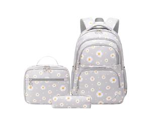 Sac À Dos Pour Filles, Utilisation Confortable, Noir/rose/gris, Ensemble De À Pour École Primaire, Ensemble De Sac À Dos À Imprimé Floral, Application Polyvalente, Idéal Pour Les Déplacements