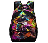 Sac A Dos Pour Garçon Moto d'art Cartable Moto Sac D'école Sac Ecole Sac De Livre Pour École Excursion Camping Voyage One Size