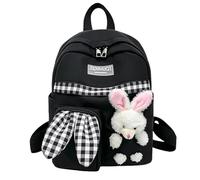 Sac à dos pour garçons et filles de maternelle, grande capacité, sac d'école, petit sac à dos en toile, sac de voyage pour enfants avec nom, Noir , 40, Sac à dos polochon