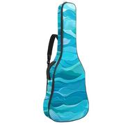 Sac à dos pour guitare acoustique avec bandoulière réglable Motif feuilles vertes tropicales, Multicolore 09, 42.9x16.9x4.7 in, Sac à dos décontracté