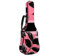 Sac à dos pour guitare acoustique - Rembourrage de 1 cm d'épaisseur - Tissu Oxford imperméable - Pour guitare classique basse électrique de 101,6 à 106,7 cm - Motif feuilles tropicales - Tons neutres
