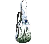 Sac à dos pour guitare acoustique - Rembourrage de 1 cm d'épaisseur - Tissu Oxford imperméable - Pour guitare classique basse électrique de 101,6 à 106,7 cm - Belles fleurs sauvages, herbes et herbes