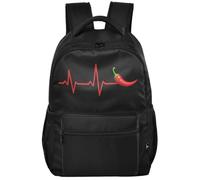 Sac à dos pour jeunes garçons style moderne en tissu sergé, Red Chili | Red Chili Pepper Pulse Heartbeat Usa Spicy Food Lover Camiseta