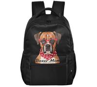 Sac à dos pour jeunes, look minimaliste, tissu sergé léger pour garçons, I | I Love Dogs Boxer Mom