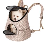 Sac à dos pour le transport d'animaux, sac de transport, sac à dos pour chats, boîte pour chats, sac pour chiens, laisse pour chiens ou chats, beige, taille 1 : 32x31x24 cm