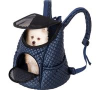 Sac à dos pour le transport d'animaux, sac de transport, sac à dos pour chats, boîte pour chats, sac pour chiens, laisse pour chiens ou chats, bleu marine, taille 1 : 32x31x24 cm