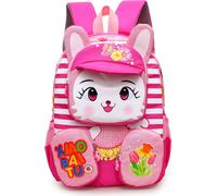 Sac à dos pour l'école maternelle des filles, design mignon de dessin animé, grand espace de rangement, sac à dos préscolaire pour les jeunes enfants, cadeau en rose, nylon