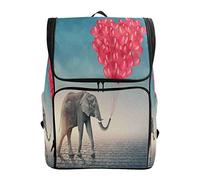 Sac à dos pour l'école Motif éléphant Ballons Sac à dos étanche Sac à dos de gym Animal Rouge Sac de voyage extérieur Sac pour enfants Femmes Hommes