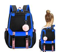 Sac à dos pour l'école, sac à dos scolaire pour les filles | Sac à bandoulière pour sacs de jour de l'enfant multiples,École Knapsack Ladies Daypack avec balle en peluche pour faire du shopping des vo