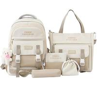 Sac à Dos Pour L'école Set De 5 Cartables Pour Filles Pour L'école Et Les Loisirs Des Adolescentes Pour Les élèves Du Primaire/collège/adolescents (30 * 45 * 14cm,1)