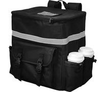 Sac à dos pour livraison de nourriture - Sac de livraison de pizza isolé, sac à dos isolé, grand sac à dos avec bande réfléchissante pour la maison, l'école, le dortoir, Double boucle, Voir
