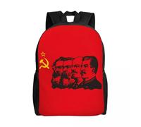 Sac à dos pour ordinateur portable avec drapeau communiste Marx Engels Lénine et Staline, sac à dos tendance pour étudiants, école, collège, CCCP, URSS, communisme Noir