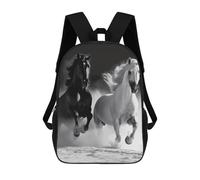 Sac à dos pour ordinateur portable avec poche, grand sac réglable de 43,2 cm, imperméable, noir et blanc, sac à dos d'ordinateur pour le travail, respirant, extensible pour homme et femme, portable