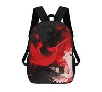 Sac à dos pour ordinateur portable avec poche, grand sac réglable de 43,2 cm, imperméable, rouge, noir, blanc, abstrait, sac à dos pour le travail, respirant, extensible pour homme et femme, portable