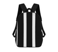Sac à dos pour ordinateur portable avec poche, grand sac réglable de 43,2 cm, sac à dos imperméable à rayures noires et blanches pour le travail, sac à dos respirant et extensible pour homme et femme