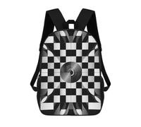 Sac à dos pour ordinateur portable avec poche, grand sac réglable de 43,2 cm, sac à dos imperméable à carreaux noirs et blancs pour le travail, respirant, sac à dos extensible pour homme et femme