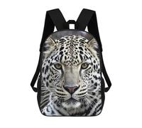 Sac à dos pour ordinateur portable avec poche, grand sac réglable de 43,2 cm, sac à dos imperméable avec visage de léopard noir et blanc pour le travail, respirant, sac à dos extensible pour homme et