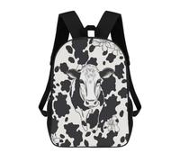 Sac à dos pour ordinateur portable avec poche, grand sac réglable de 43,2 cm, sac à dos imperméable en forme de vache noire et blanche pour le travail, respirant, sac à dos extensible pour homme et