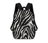 Sac à dos pour ordinateur portable avec poche, grand sac réglable de 43,2 cm, sac à dos imperméable imprimé zèbre noir et blanc pour le travail, respirant, sac à dos extensible pour homme et femme