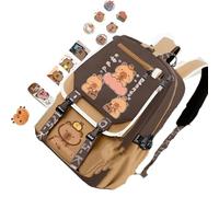 Sac à dos pour ordinateur portable, beaux sacs à dos Capybara pour l'école, le travail, sac à dos décontracté, sac d'école, sacs de voyage, cadeaux, excellent tissu en nylon, Couleur café., Good luck
