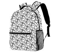 Sac à dos pour ordinateur portable d'affaires Sac à dos de sport de plein air Lucky Irish Clover pour la Saint-Patrick Noir Blanc Sac à bandoulière scolaire pour homme femme, sac à dos de voyage uniqu