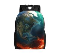 Sac à dos pour ordinateur portable de 15 pouces, sac à dos décontracté, sac à bandoulière mignon sac d'école, Beau globe terres, One Size, Décontracté
