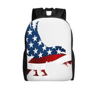 Sac à dos pour ordinateur portable de 15 pouces, sac à dos décontracté, sac à bandoulière mignon sac d'école, Aigle et drapeau américain., One Size, Décontracté
