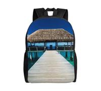 Sac à dos pour ordinateur portable de 15 pouces, sac à dos décontracté, sac à bandoulière mignon sac d'école, Tableau moderne paysage marin, One Size, Décontracté