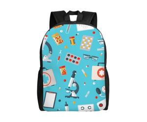 Sac à dos pour ordinateur portable de 15 pouces, sac à dos décontracté, sac à bandoulière mignon sac d'école, Motif de médecine de dessin animé, One Size, Décontracté