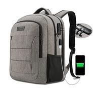 Sac à Dos pour Ordinateur Portable de Voyage Sac Anti-vol Résistant à L'eau Avec Port de Chargement USB et Serrure Sacs à Dos pour Ordinateur de 17,3 Pouces pour Femmes Loisirs de Randonnée ,X3-Gris
