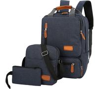 Sac à dos pour ordinateur portable en plein air pour hommes - Sac à dos bleu jusqu'à 14,5 pouces, sacoche en bandoulière incluse, idéal pour les voyages, l'école, le travail et le collège
