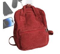 Sac à dos pour ordinateur portable en velours côtelé avec poignée de grande | Sac à dos esthétique pour filles, garçons, femmes, hommes, lycée, université
