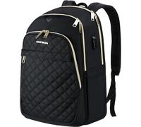 Sac à Dos pour Ordinateur Portable Femme 15,6 Pouces, Sac à Dos de Voyage Imperméable Sac a Dos PC Portable élégant avec Port de Chargement USB, pour Collège Affaires Travail Noir Noir