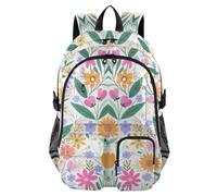 Sac à dos pour ordinateur portable - Fleurs colorées artistiques - Sacs à livres esthétiques pour adolescents garçons