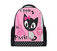 Sac à Dos pour Ordinateur Portable Motif Chat Mignon à Paris Tour Eiffel