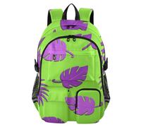 Sac à dos pour ordinateur portable Motif feuille verte fluo Graffiti School College Bookbag