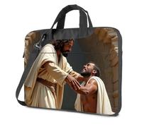 Sac à dos pour ordinateur portable pour homme Jésus reaches Out To A Man In Need Sac à dos pour ordinateur portable Sac à dos de voyage, couleur, 29x38cm