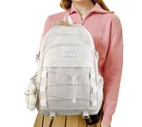 Sac à dos pour ordinateur portable - Sac à dos de poche en maille, sac à dos pour ordinateur portable fin d'entreprise, sac d'ordinateur universitaire résistant à l'eau pour hommes et femmes, blanc